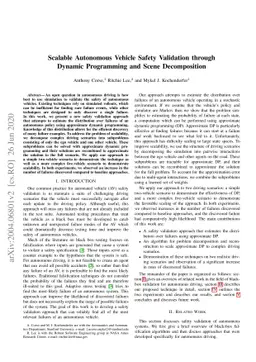 Scalable Autonomous Vehicle Safety Validation through Dynamic
  Programming and Scene Decomposition