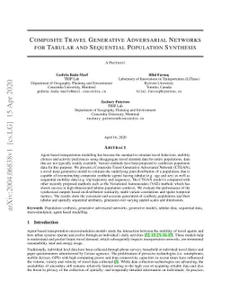 Composite Travel Generative Adversarial Networks for Tabular and
  Sequential Population Synthesis