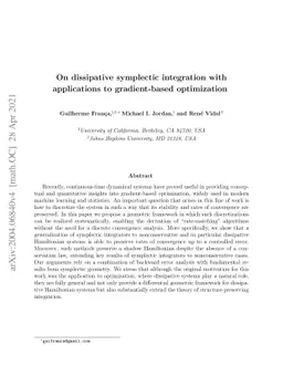 On dissipative symplectic integration with applications to
  gradient-based optimization