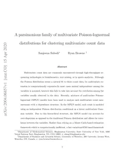 A parsimonious family of multivariate Poisson-lognormal distributions
  for clustering multivariate count data