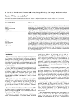A Practical Blockchain Framework using Image Hashing for Image
  Authentication