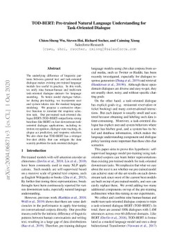 TOD-BERT: Pre-trained Natural Language Understanding for Task-Oriented
  Dialogue