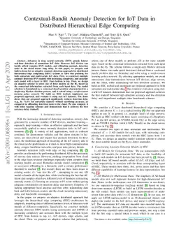 Contextual-Bandit Anomaly Detection for IoT Data in Distributed
  Hierarchical Edge Computing