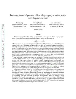Learning sums of powers of low-degree polynomials in the non-degenerate
  case