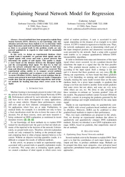 Explaining Regression Based Neural Network Model