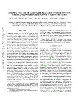 Combining Visible Light and Infrared Imaging for Efficient Detection of
  Respiratory Infections such as COVID-19 on Portable Device