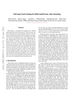 Self-Supervised training for blind multi-frame video denoising