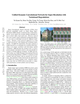 Unified Dynamic Convolutional Network for Super-Resolution with
  Variational Degradations