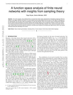 A function space analysis of finite neural networks with insights from
  sampling theory