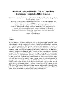 4DFlowNet: Super-Resolution 4D Flow MRI using Deep Learning and
  Computational Fluid Dynamics