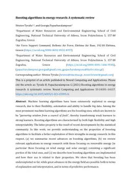 Boosting algorithms in energy research: A systematic review