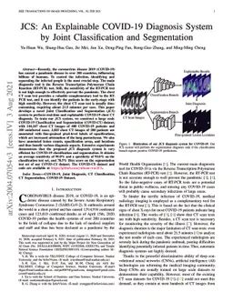 JCS: An Explainable COVID-19 Diagnosis System by Joint Classification
  and Segmentation