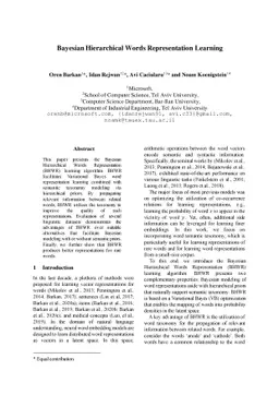 Bayesian Hierarchical Words Representation Learning