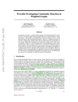 Provable Overlapping Community Detection in Weighted Graphs