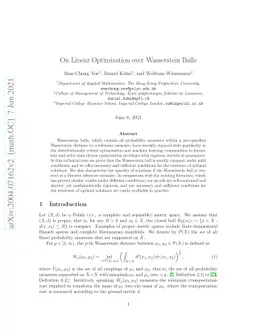 On Linear Optimization over Wasserstein Balls