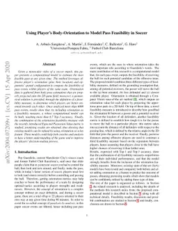 Using Player's Body-Orientation to Model Pass Feasibility in Soccer