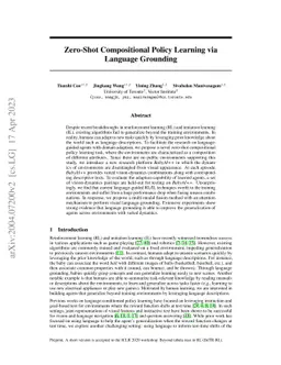 Zero-Shot Compositional Policy Learning via Language Grounding