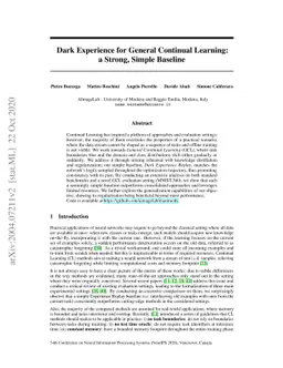 Dark Experience for General Continual Learning: a Strong, Simple
  Baseline