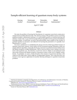 Sample-efficient learning of quantum many-body systems