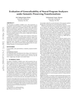 Evaluation of Generalizability of Neural Program Analyzers under
  Semantic-Preserving Transformations