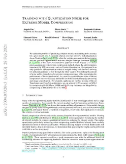 Training with Quantization Noise for Extreme Model Compression