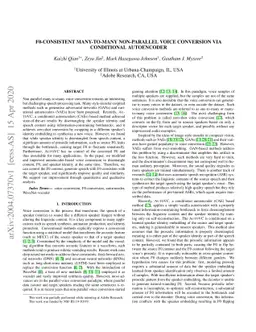 F0-consistent many-to-many non-parallel voice conversion via conditional
  autoencoder