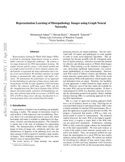 Representation Learning of Histopathology Images using Graph Neural
  Networks