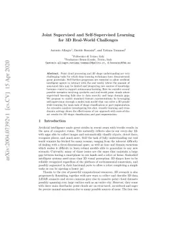 Joint Supervised and Self-Supervised Learning for 3D Real-World
  Challenges