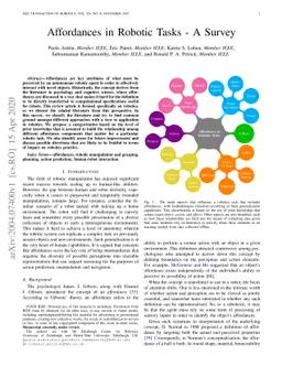 Affordances in Robotic Tasks -- A Survey