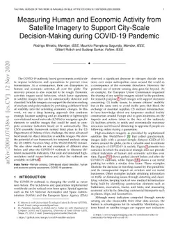 Measuring Human and Economic Activity from Satellite Imagery to Support
  City-Scale Decision-Making during COVID-19 Pandemic