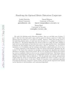 Resolving the Optimal Metric Distortion Conjecture