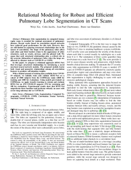 Relational Modeling for Robust and Efficient Pulmonary Lobe Segmentation
  in CT Scans