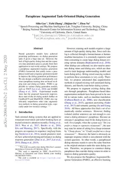 Paraphrase Augmented Task-Oriented Dialog Generation