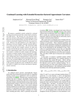 Continual Learning with Extended Kronecker-factored Approximate
  Curvature