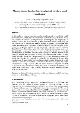 Machine-learning-based methods for output only structural modal
  identification