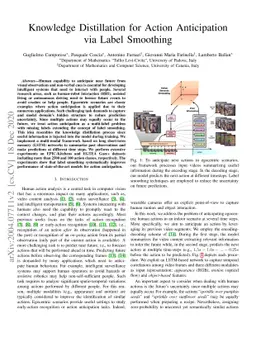 Knowledge Distillation for Action Anticipation via Label Smoothing