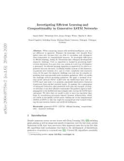 Investigating Efficient Learning and Compositionality in Generative LSTM
  Networks
