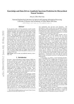 Knowledge-and-Data-Driven Amplitude Spectrum Prediction for Hierarchical
  Neural Vocoders