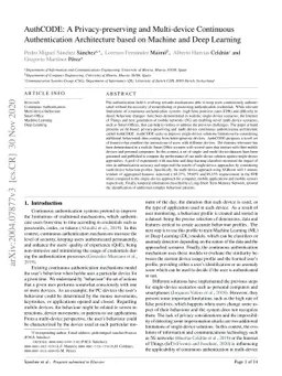 AuthCODE: A Privacy-preserving and Multi-device Continuous
  Authentication Architecture based on Machine and Deep Learning