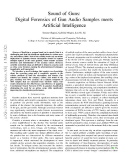 Sound of Guns: Digital Forensics of Gun Audio Samples meets Artificial
  Intelligence