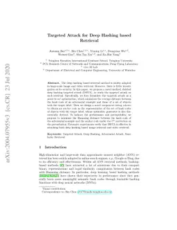 Targeted Attack for Deep Hashing based Retrieval