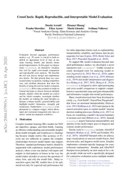 CrossCheck: Rapid, Reproducible, and Interpretable Model Evaluation