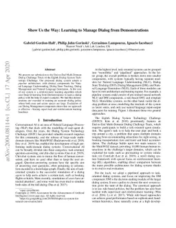 Show Us the Way: Learning to Manage Dialog from Demonstrations