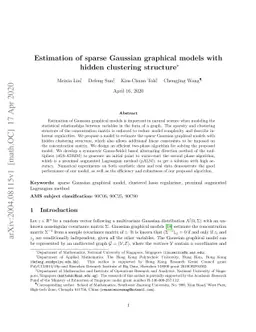 Estimation of sparse Gaussian graphical models with hidden clustering
  structure