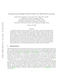 Incorporating Multiple Cluster Centers for Multi-Label Learning