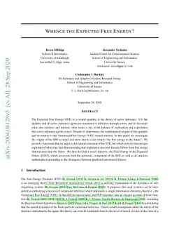 Whence the Expected Free Energy?