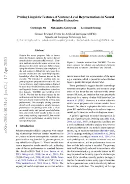 Probing Linguistic Features of Sentence-Level Representations in Neural
  Relation Extraction