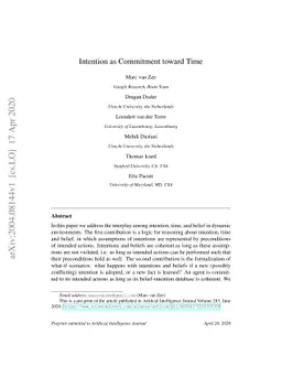 Intention as Commitment toward Time
