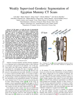 Weakly Supervised Geodesic Segmentation of Egyptian Mummy CT Scans
