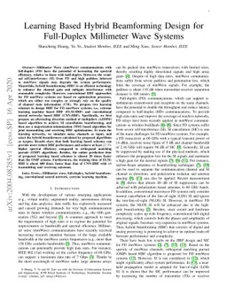 Learning Based Hybrid Beamforming Design for Full-Duplex Millimeter Wave
  Systems